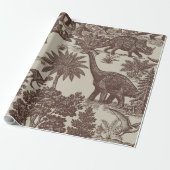Vintage-Dinosaur-Toile-Muster Geschenkpapier (Ungerollt)