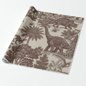Vintage-Dinosaur-Toile-Muster Geschenkpapier (Ungerollt)