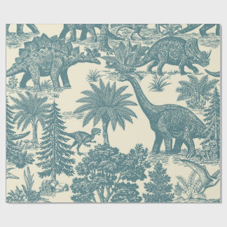 Vintage-Dinosaur-Toile-Muster Geschenkpapier