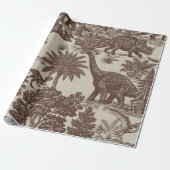 Vintage-Dinosaur-Toile-Muster Geschenkpapier (Ungerollt)
