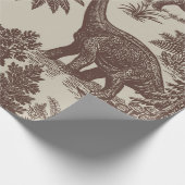Vintage-Dinosaur-Toile-Muster Geschenkpapier (Ecke)