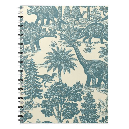 Vintage-Dinosaur-Toile-Muster Notizblock (Vorderseite)