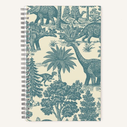 Vintage-Dinosaur-Toile-Muster  Notizblock (Vorderseite)