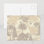 Vintage-Dinosaur-Toile-Muster Postkarte (Vorne/Hinten)