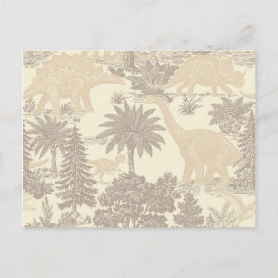 Vintage-Dinosaur-Toile-Muster Postkarte