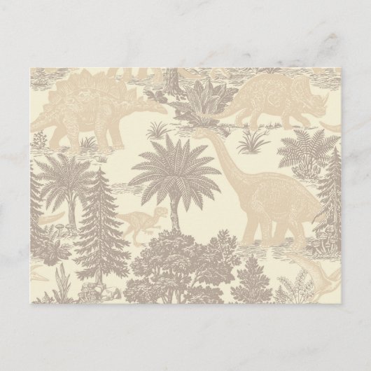 Vintage-Dinosaur-Toile-Muster Postkarte (Vorderseite)