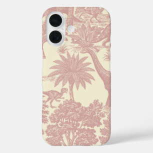 Vintage-Dinosaur-Toile-Muster Prähistorischer Dsch iPhone 16 Hülle