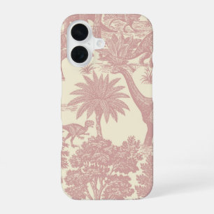 Vintage-Dinosaur-Toile-Muster Prähistorischer Dsch iPhone 16 Hülle