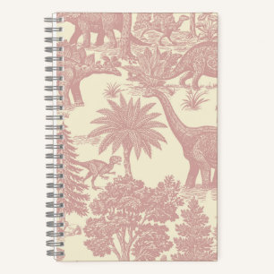 Vintage-Dinosaur-Toile-Muster Prähistorischer Dsch Notizblock