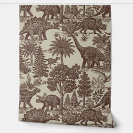 Vintage-Dinosaur-Toile-Muster Tapete