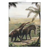 Vintage Dinosaurier, Amargasaurus mit Palmen (Vorne)