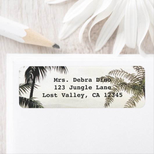 Vintage Dinosaurier, Amargasaurus mit Palmen (Insitu)