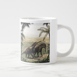 Vintage Dinosaurier, Amargasaurus mit Palmen Jumbo-Tasse