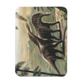 Vintage Dinosaurier, Amargasaurus mit Palmen Magnet (Vertikal)