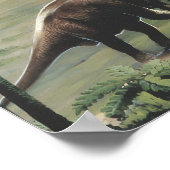 Vintage Dinosaurier, Amargasaurus mit Palmen Poster (Ecke)