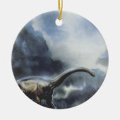 Vintage Dinosaurier, Barapasaurus mit Sturmwolken Keramikornament (Vorne)