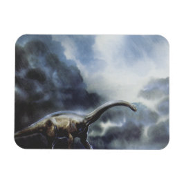 Vintage Dinosaurier, Barapasaurus mit Sturmwolken Magnet