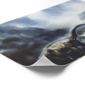 Vintage Dinosaurier, Barapasaurus mit Sturmwolken Poster (Ecke)