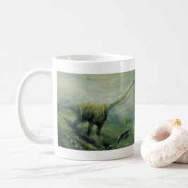 Vintage Dinosaurier, Brachiosaurus Schwimmen im Oz Kaffeetasse