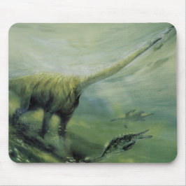 Vintage Dinosaurier, Brachiosaurus Schwimmen im Oz Mousepad