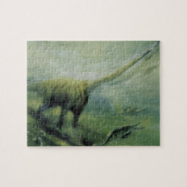 Vintage Dinosaurier, Brachiosaurus Schwimmen im Oz Puzzle