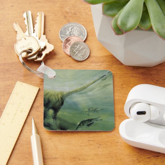 Vintage Dinosaurier, Brachiosaurus Schwimmen im Oz Schlüsselanhänger (Schreibtisch)