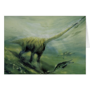 Vintage-Dinosaurier, Brachiosaurus schwimmt im Oze