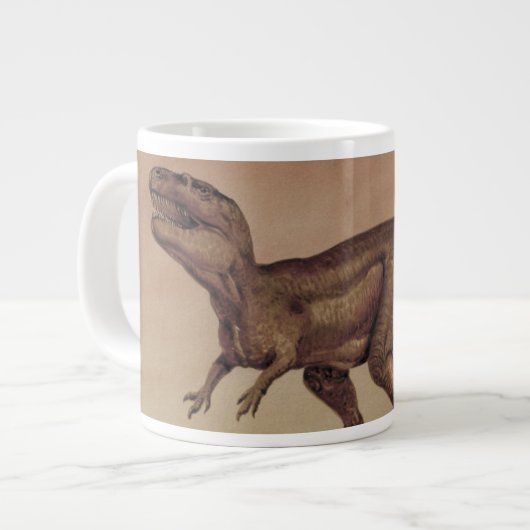 Vintage Dinosaurier, Carnivore Giganotosaurus Jumbo-Tasse (Vorderseite Links)