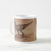 Vintage Dinosaurier, Carnivore Giganotosaurus Kaffeetasse (Vorderseite Links)