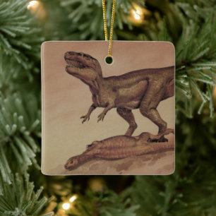 Vintage Dinosaurier, Carnivore Giganotosaurus Keramikornament