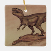 Vintage Dinosaurier, Carnivore Giganotosaurus Keramikornament (Vorderseite)