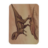 Vintage Dinosaurier, Carnivore Giganotosaurus Magnet (Vertikal)