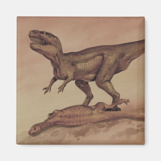 Vintage Dinosaurier, Carnivore Giganotosaurus Magnet (Vorne)