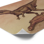 Vintage Dinosaurier, Carnivore Giganotosaurus Poster (Ecke)
