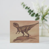 Vintage Dinosaurier, Carnivore Giganotosaurus Postkarte (Stehend Vorderseite)