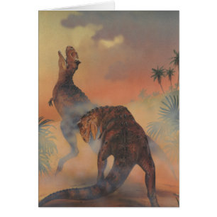 Vintage-Dinosaurier, Carnotaurus brüllt im Dschung