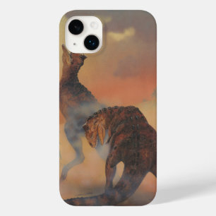 Vintage-Dinosaurier, Carnotaurus brüllt im Dschung Case-Mate iPhone Hülle