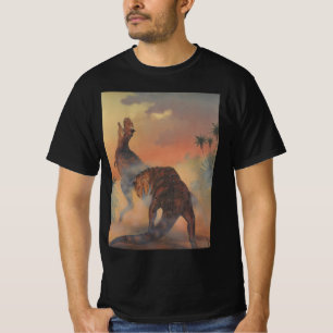 Vintage-Dinosaurier, Carnotaurus brüllt im Dschung T-Shirt