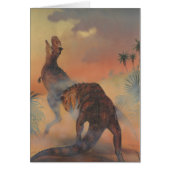 Vintage Dinosaurier, Carnotaurus Roaring im Dschun (Vorne)