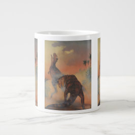 Vintage Dinosaurier, Carnotaurus Roaring im Dschun Jumbo-Tasse