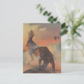 Vintage Dinosaurier, Carnotaurus Roaring im Dschun Postkarte (Stehend Vorderseite)