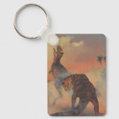 Vintage Dinosaurier, Carnotaurus Roaring im Dschun Schlüsselanhänger (Vorderseite)