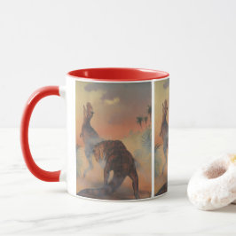 Vintage Dinosaurier, Carnotaurus Roaring im Dschun Tasse
