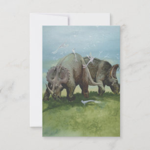Vintage-Dinosaurier, Centrosaurus grast auf einer