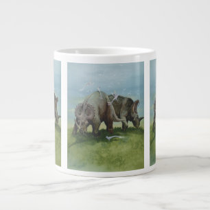 Vintage-Dinosaurier, Centrosaurus grast auf einer Jumbo-Tasse