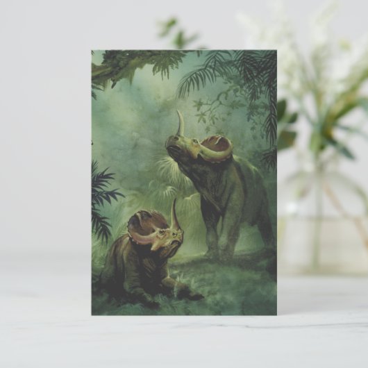 Vintage Dinosaurier, Centrosaurus im Dschungel (Stehend Vorderseite)