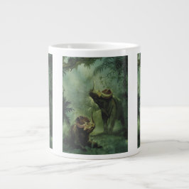 Vintage Dinosaurier, Centrosaurus im Dschungel Jumbo-Tasse