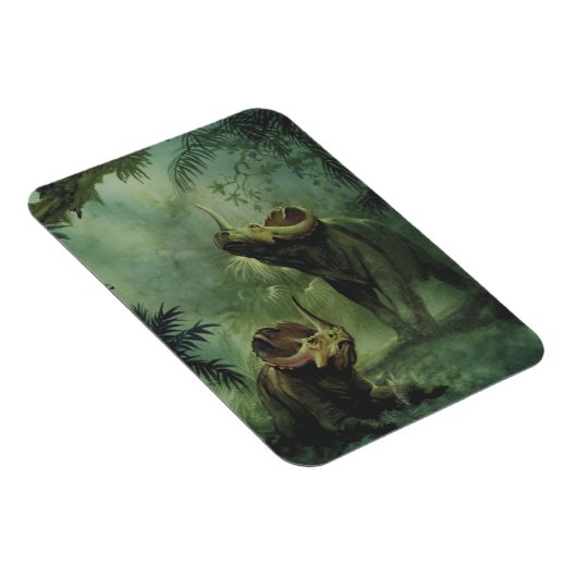 Vintage Dinosaurier, Centrosaurus im Dschungel Magnet (Rechte Seite)