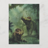 Vintage Dinosaurier, Centrosaurus im Dschungel Postkarte (Vorderseite)