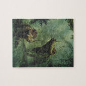 Vintage Dinosaurier, Centrosaurus im Dschungel Puzzle (Horizontal)